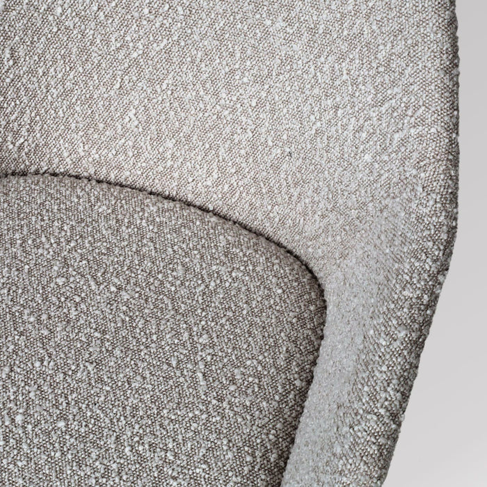 Nolon Nola-Mae Draaibare Eetkamerstoelen Bouclé Taupe - Zwart - 2x