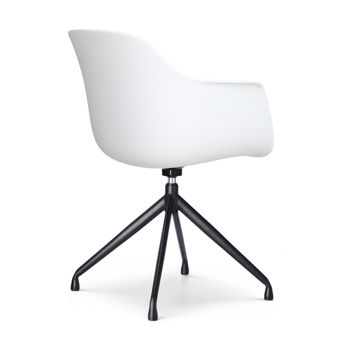 Nolon Nola-Puk Draaibare Eetkamerstoelen Wit - Zwart Onderstel - 2x