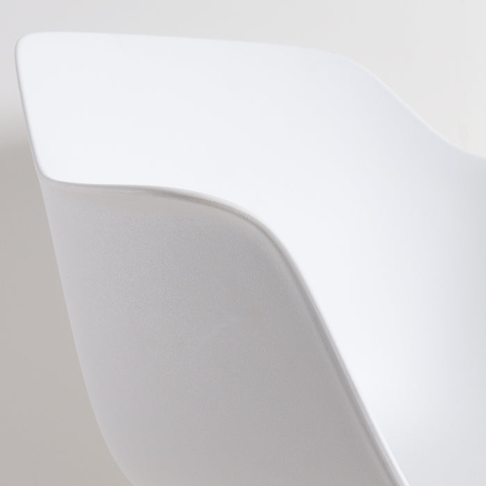 Nolon Nola-Puk Draaibare Eetkamerstoelen Wit - Zwart Onderstel - 2x