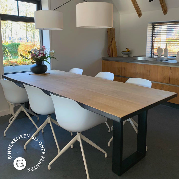 Nolon Nola-Puk Draaibare Eetkamerstoelen Wit - Zwart Onderstel - 2x