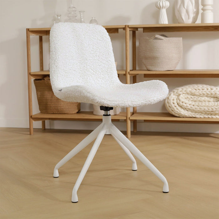 Nolon Nola-Fé Draaibare Eetkamerstoelen Set van 2 Teddy Wit - Zwart