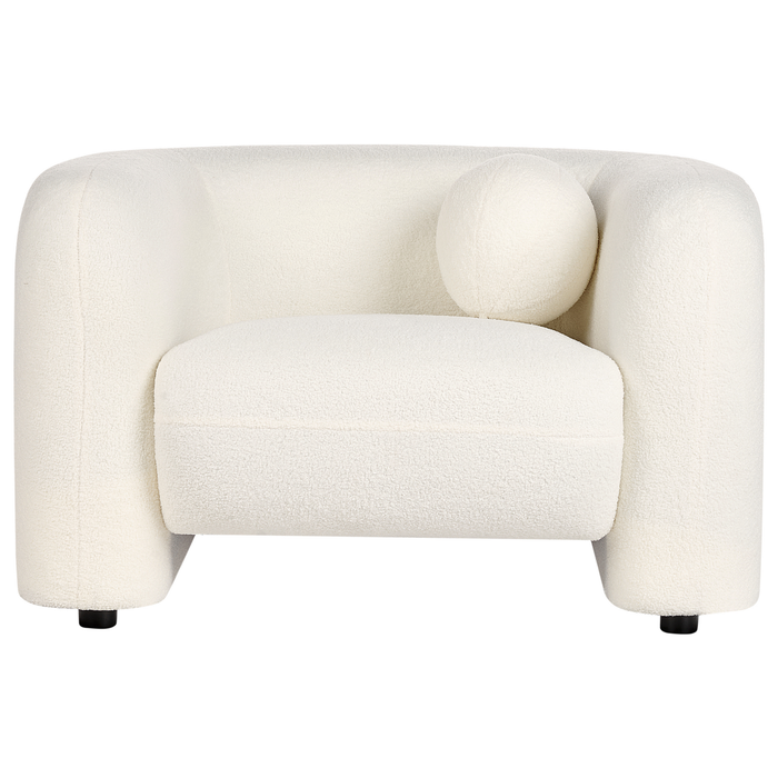 Beliani - LEIREN - Fauteuil - Wit - Bouclé
