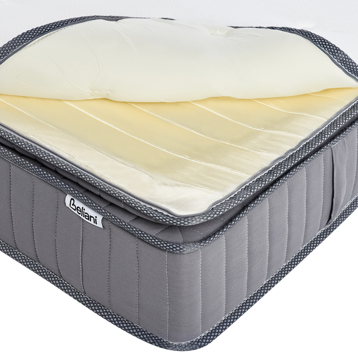 Beliani-PLEASANT-Pocketveringmatras hard-Wit-90 x 200 cm-Traagschuim