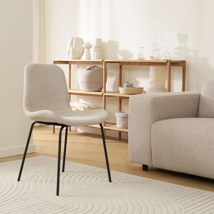 Nolon Nora-Fé Eetkamerstoelen Set van 2 - Beige - Zwarte Poten