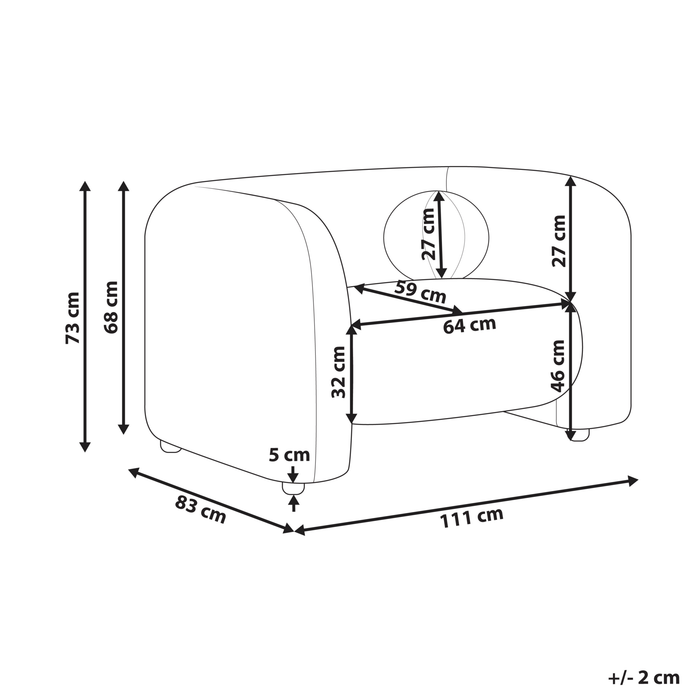 Beliani - LEIREN - Fauteuil - Wit - Bouclé