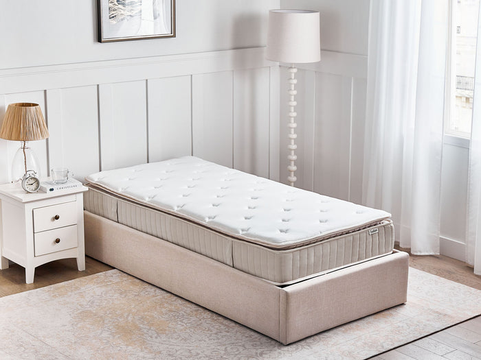 Beliani-DAYDREAM-Pocketveringmatras hard-Wit-90 x 200 cm-Polyester