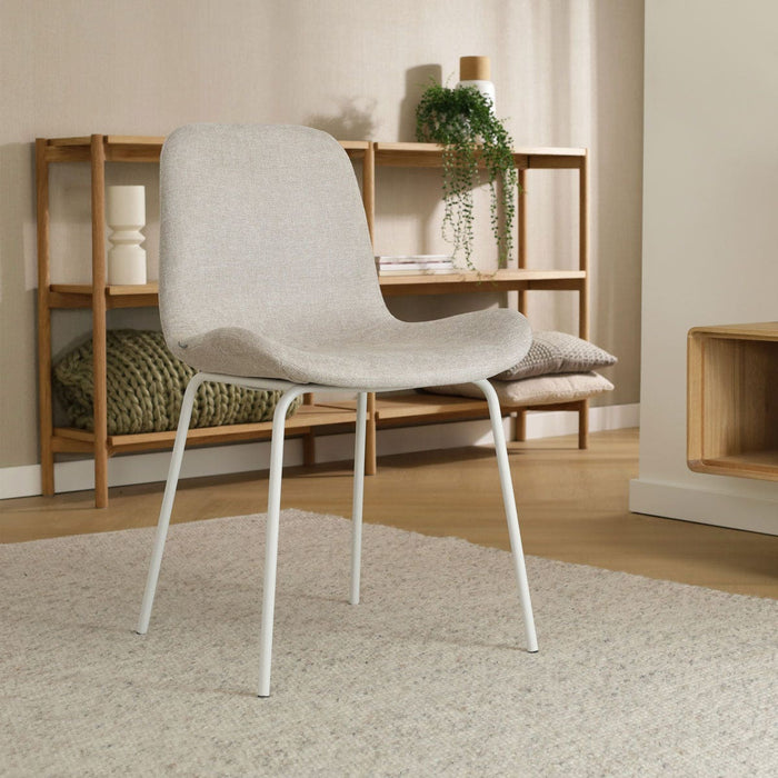 Nolon Nora-Fé Eetkamerstoelen Set van 2 - Beige - Witte Poten