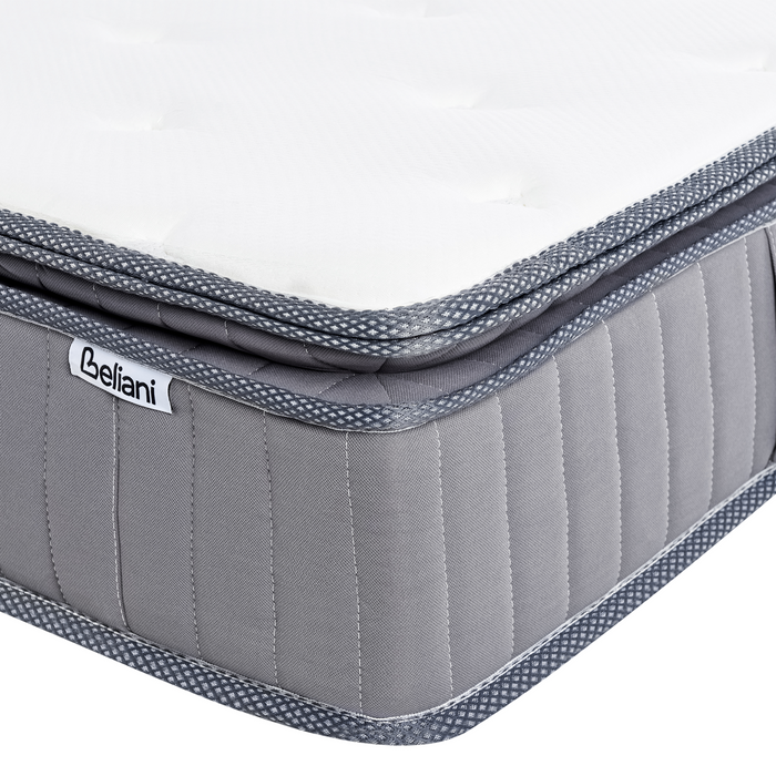 Beliani-PLEASANT-Pocketveringmatras medium-Wit-90x200 cm-Traagschuim