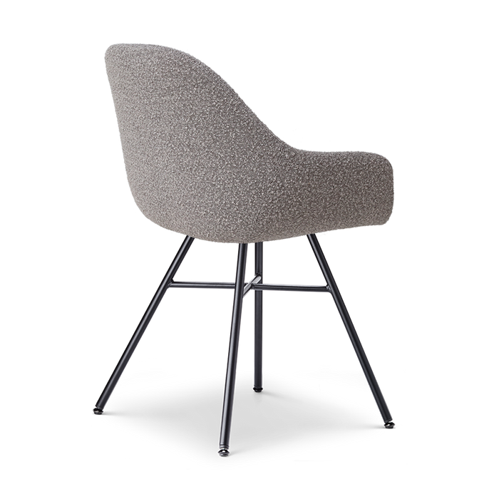 Nolon Noa-Mae Eetkamerstoelen Set van 2 - Bouclé Taupe - Zwarte Poten