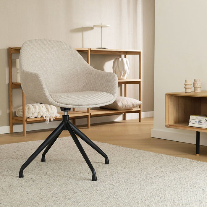 Nolon Nola-Mae Draaibare Eetkamerstoelen Beige - Zwart - 2x