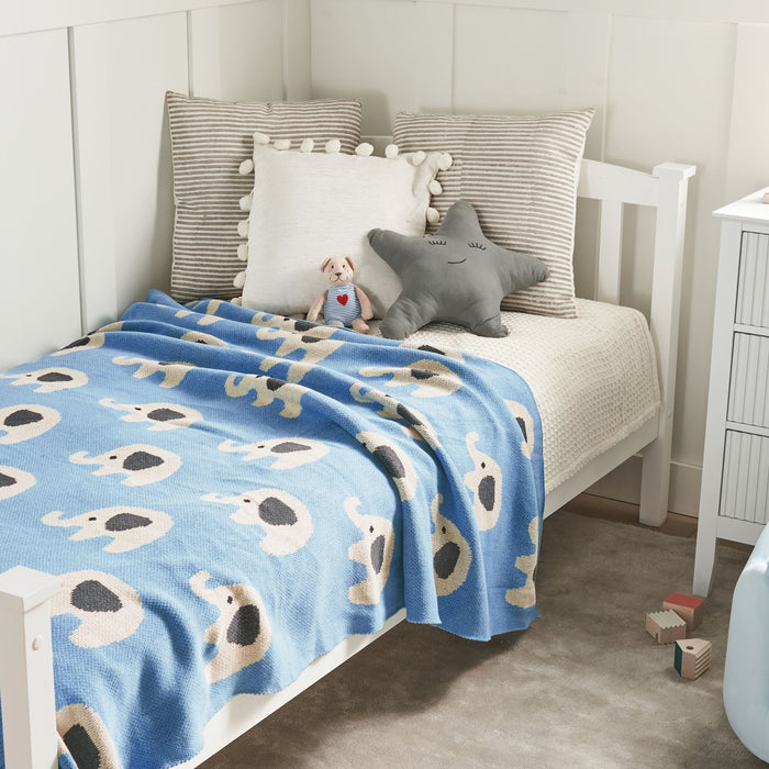 Beliani - HILKOT - Kinderdeken - Blauw - 130 x 170 cm - Katoen