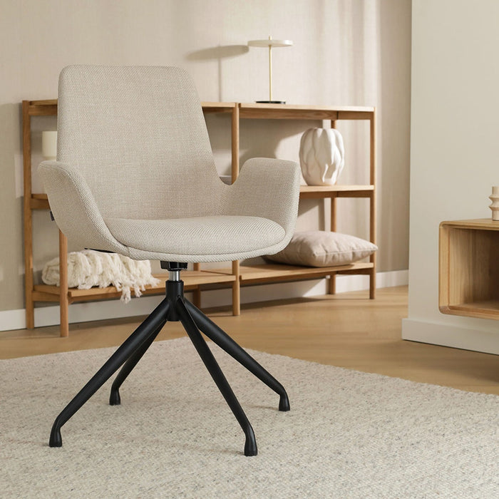 Nolon Nola-Eef Draaibare Eetkamerstoelen Beige - Zwart - 2x