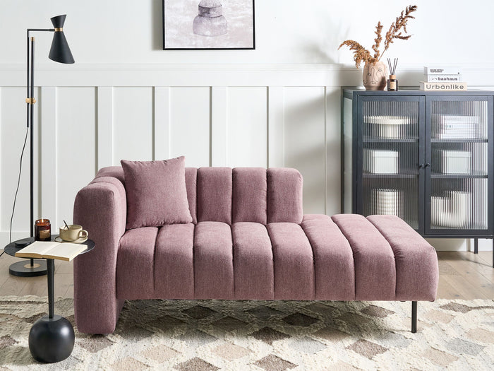 Beliani - LANNILS - Chaise longue - Roze - Linkszijdig - Polyester