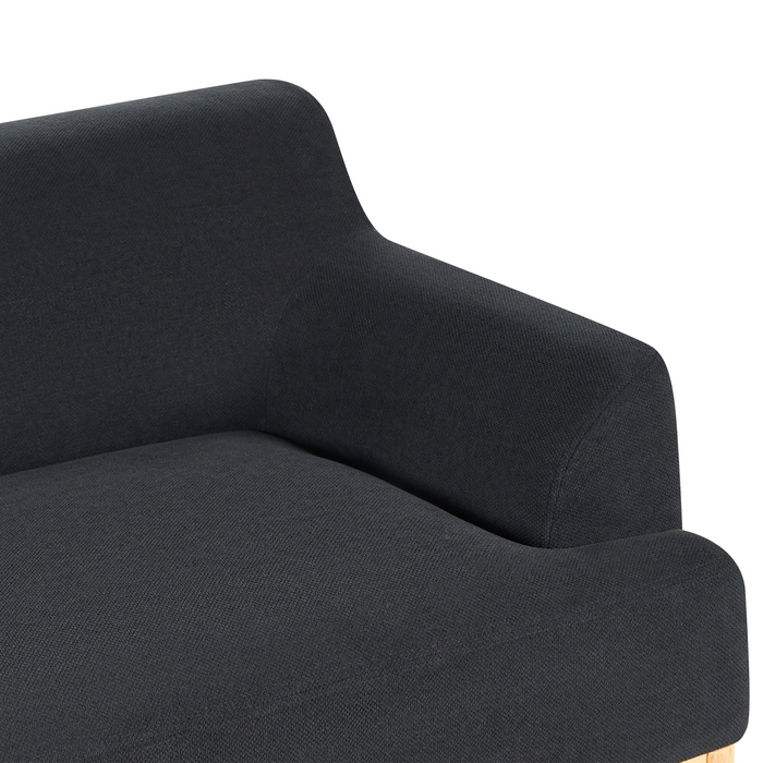 Beliani - SOSJO - Driezitsbank - Zwart - Polyester