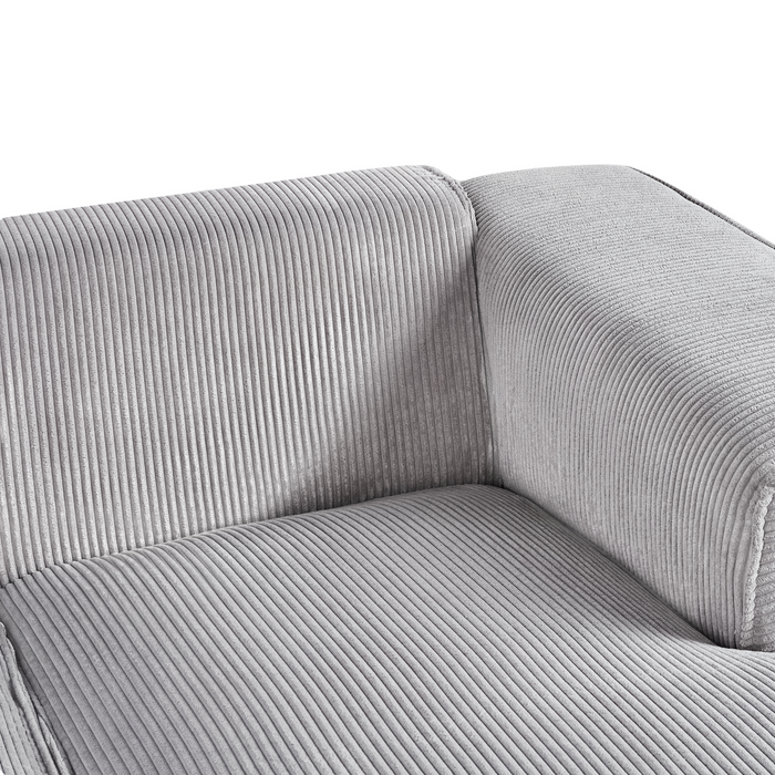 Beliani-DOLVA-Hoekbank 3-zits-Lichtgrijs-Linkerzijde-Corduroy