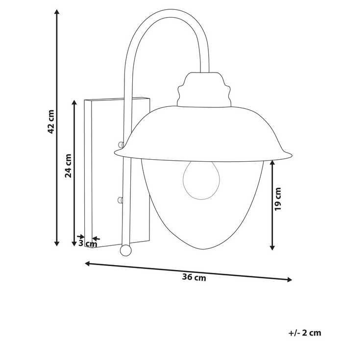 Beliani - BANKA - Tuin wandlamp - Matzwart - Metaal