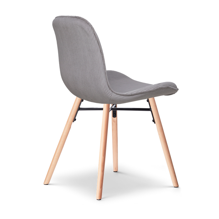 Nolon Nena-Fé Eetkamerstoelen Set van 2 - Ribstof Warm Grijs - Hout