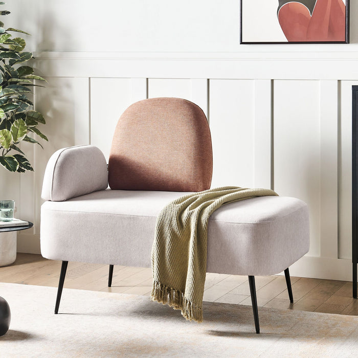 Beliani - ARCEY - Chaise longue - Lichtbeige - Linkszijdig - Stof