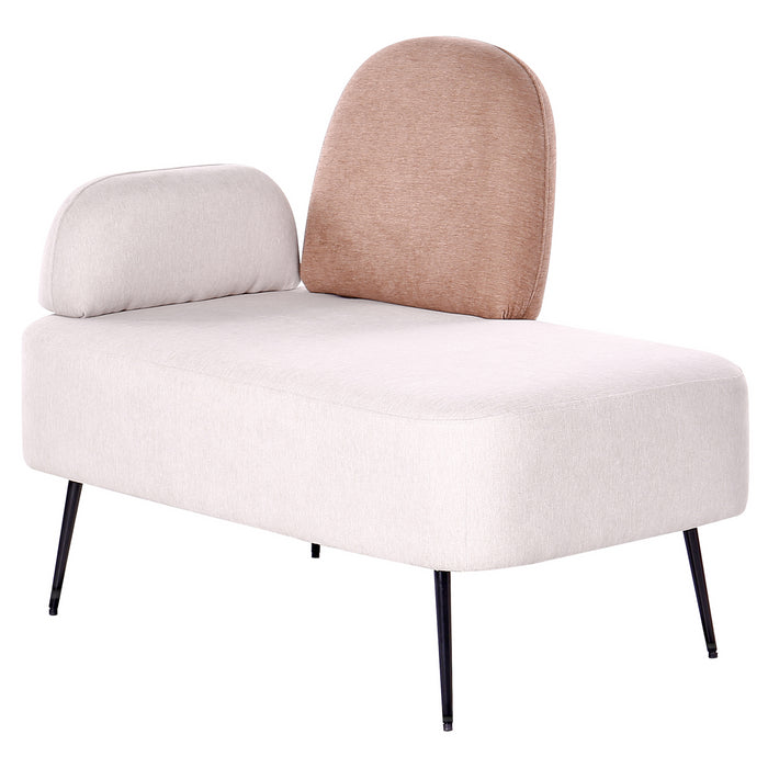 Beliani - ARCEY - Chaise longue - Lichtbeige - Linkszijdig - Stof