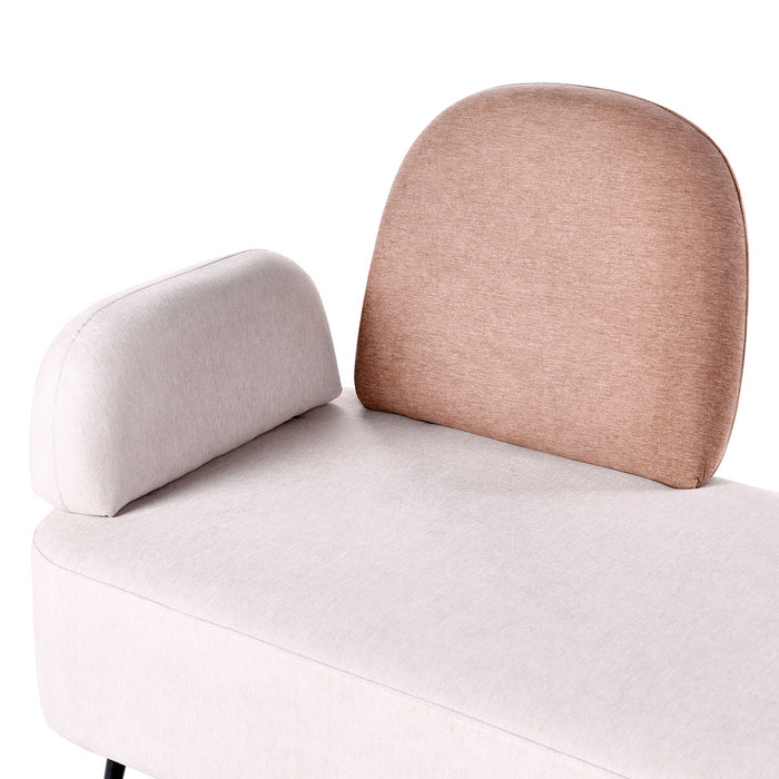 Beliani - ARCEY - Chaise longue - Lichtbeige - Linkszijdig - Stof
