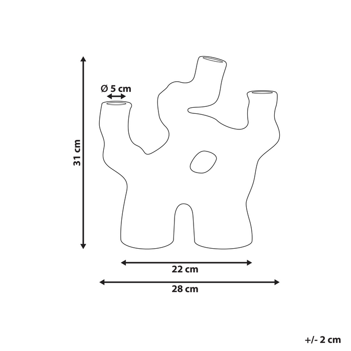 Beliani - BARBUS - Bloemenvaas - Bruin - 31 cm - Steengoed