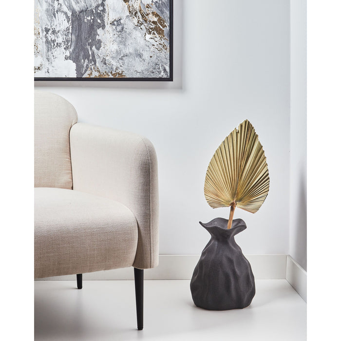 Beliani - COONTAIL - Bloemenvaas - Zwart - 31 cm - Steengoed