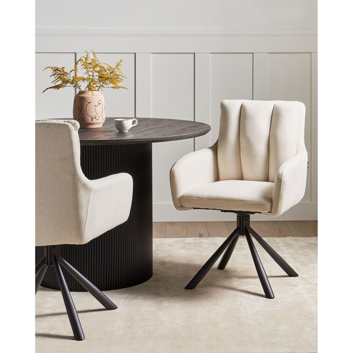 Beliani - SARDOAL - Set van 2 eetkamerstoelen - Beige - Polyester