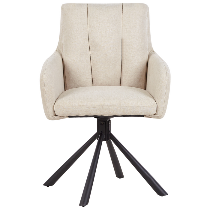 Beliani - SARDOAL - Set van 2 eetkamerstoelen - Beige - Polyester