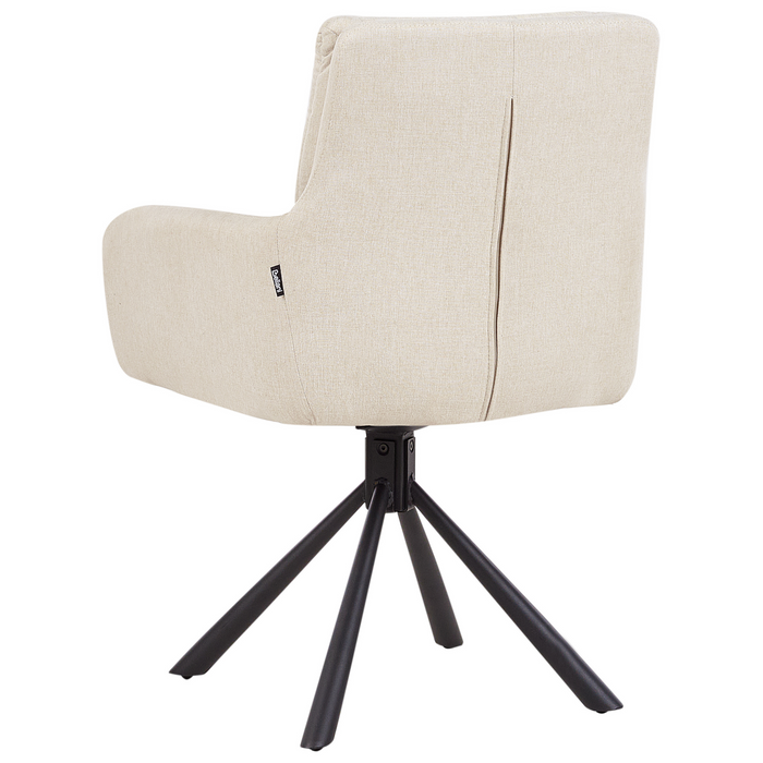 Beliani - SARDOAL - Set van 2 eetkamerstoelen - Beige - Polyester