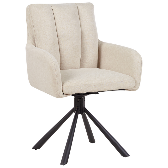 Beliani - SARDOAL - Set van 2 eetkamerstoelen - Beige - Polyester