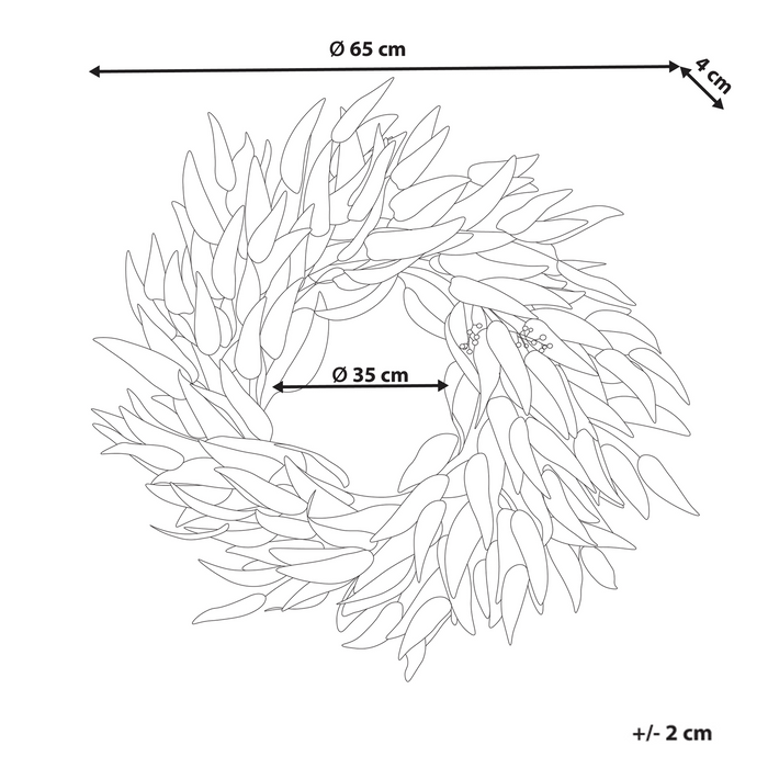 Beliani - GAMRUN - Krans - Groen - 65 cm - Synthetisch
