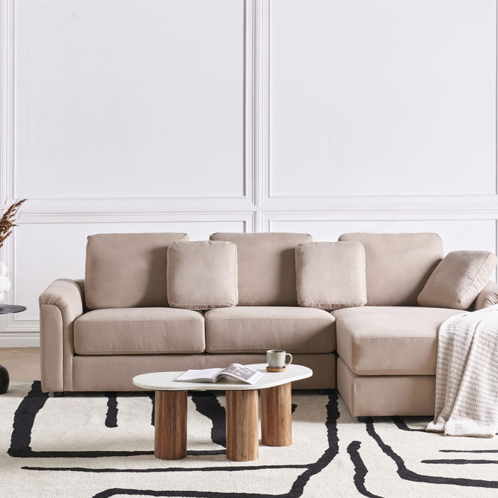 Beliani - KOHLO - Hoekbank - Taupe - Linkszijdig - Stof