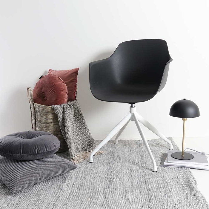 Nolon Nola-Puk Draaibare Eetkamerstoelen Zwart - Wit Onderstel - 2x