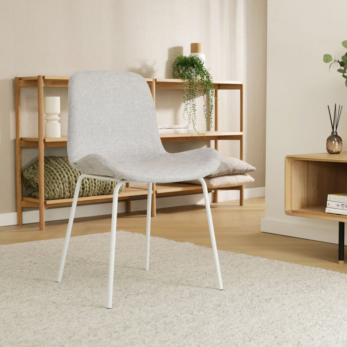 Nolon Nora-Fé Eetkamerstoelen Set van 2 - Lichtgrijs - Witte Poten