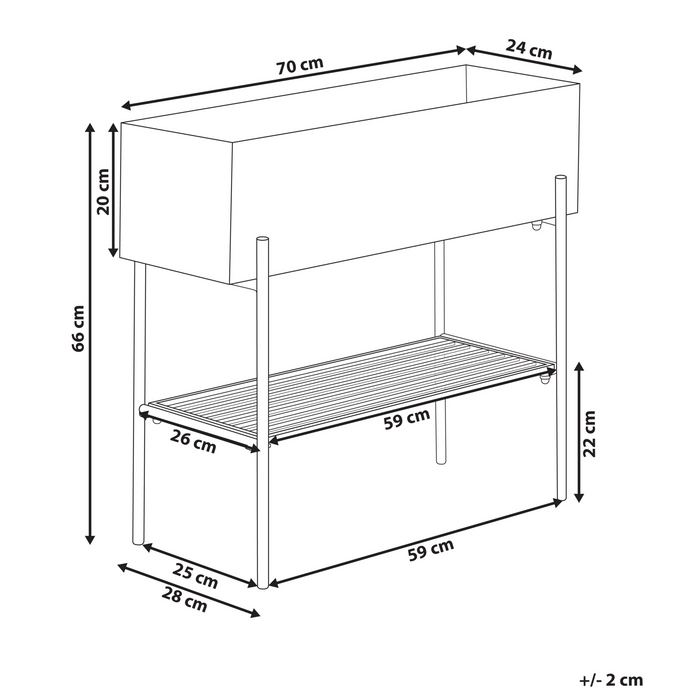 Beliani - VINCA - Verhoogde plantenbak - Zwart - Metaal