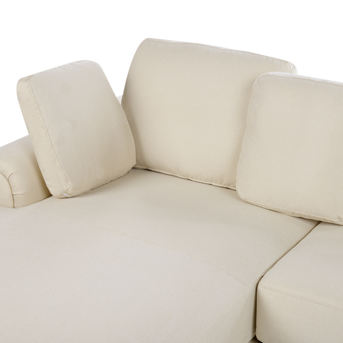 Beliani - KOHLO - Hoekbank - Lichtbeige - Rechtszijdig - Stof