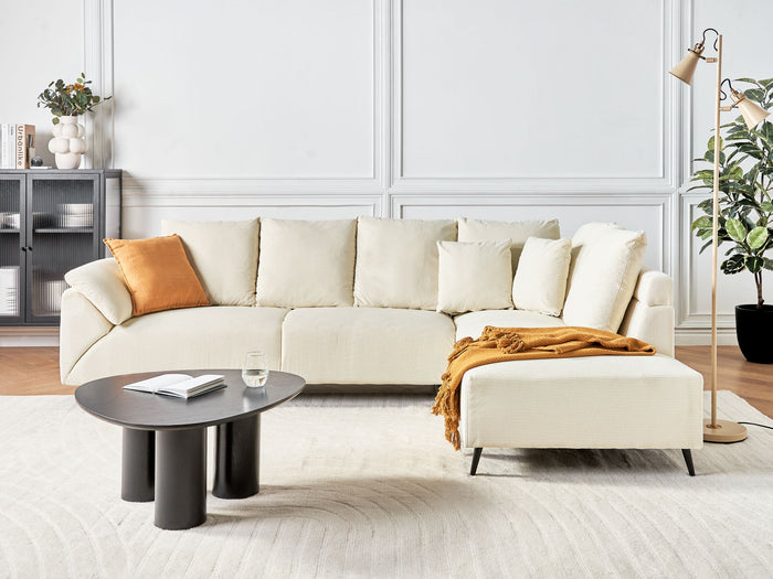 Beliani - LUNNER - Hoekbank - Lichtbeige - Linkszijdig - Corduroy