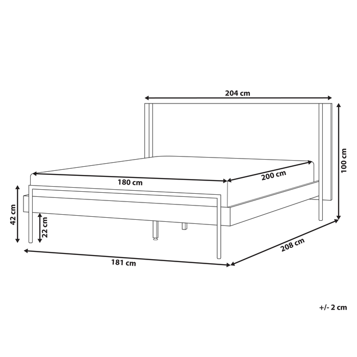 Beliani-LIBERMONT-Tweepersoonsbed-Donkerbruin-180 x 200 cm-MDF