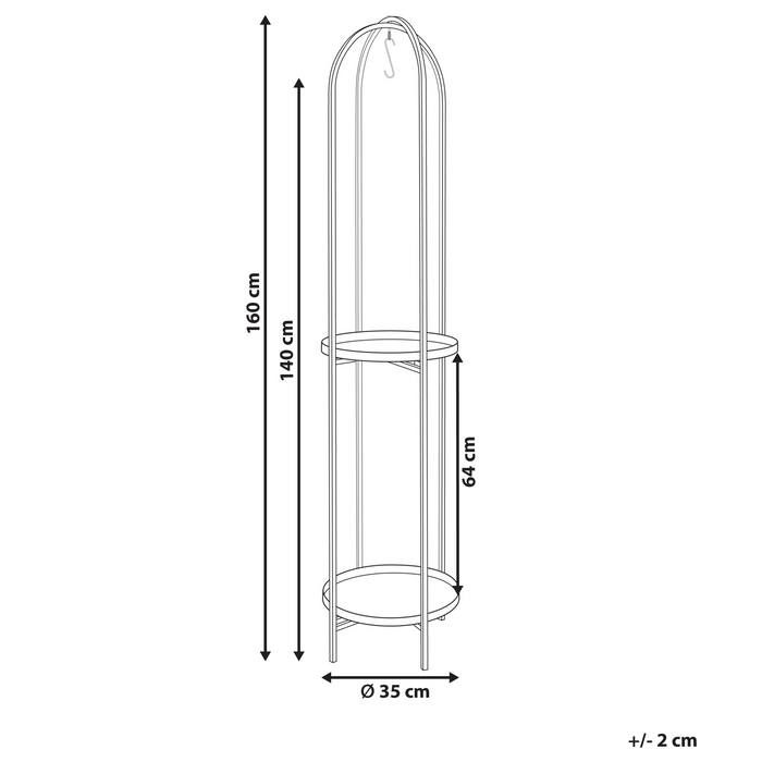 Beliani - TAMARIX - Planten standaard - Zwart - 35 x 160 cm - Metaal