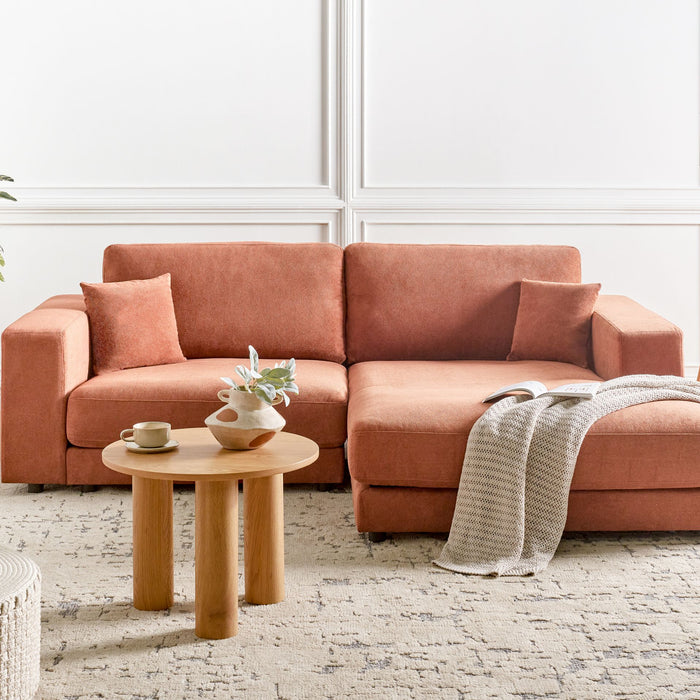 Beliani-LOFOTEN-Hoekbank 3-zits-Lichtrood-Linkszijdig-Polyester