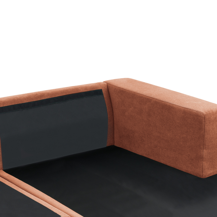 Beliani-LOFOTEN-Hoekbank 3-zits-Lichtrood-Linkszijdig-Polyester