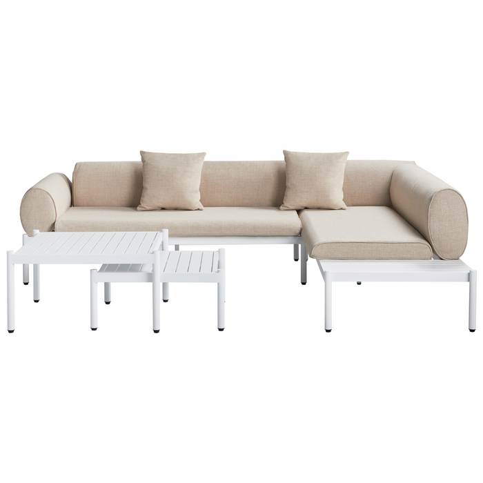 Beliani - RASIGLIA - Loungeset 5-zits - Beige - Aluminium