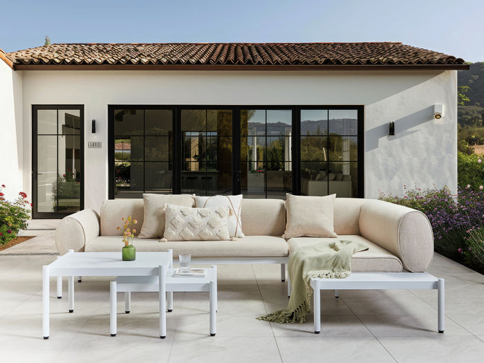 Beliani - RASIGLIA - Loungeset 5-zits - Beige - Aluminium