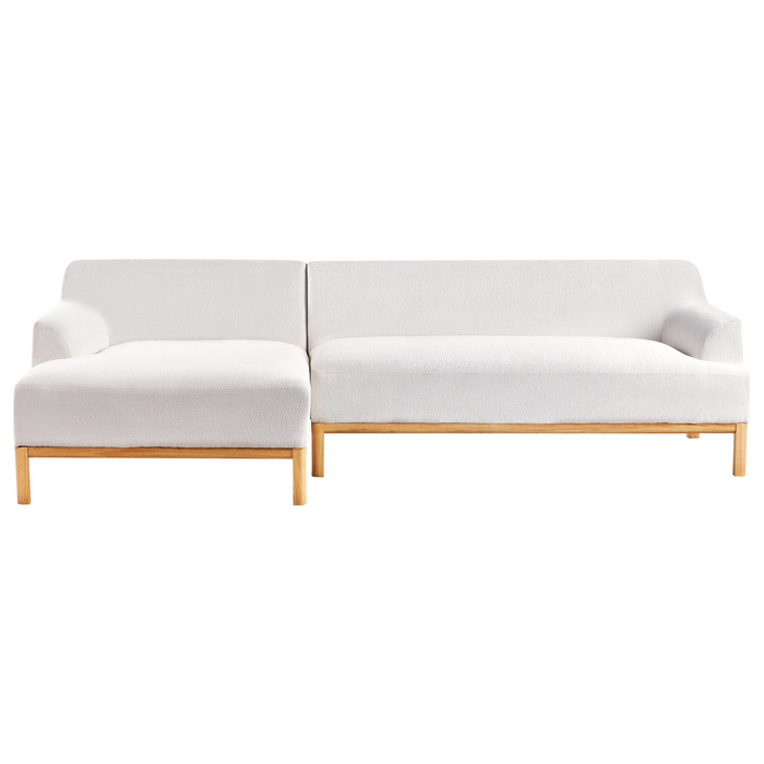 Beliani - SOSJO - Hoekbank - Gebroken wit - Rechtszijdig - Bouclé