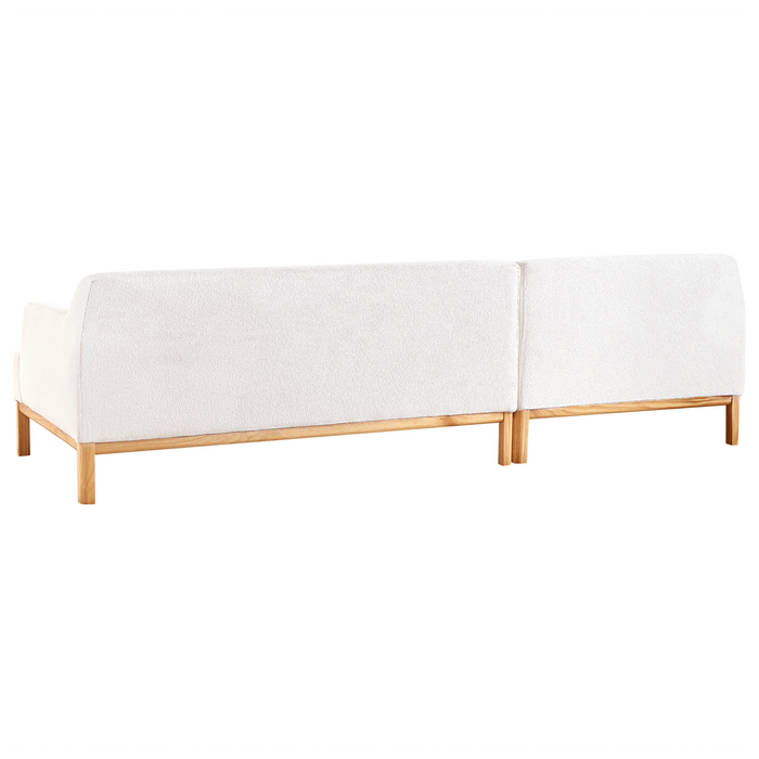 Beliani - SOSJO - Hoekbank - Gebroken wit - Rechtszijdig - Bouclé