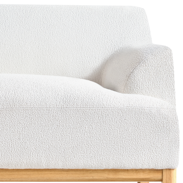 Beliani - SOSJO - Hoekbank - Gebroken wit - Rechtszijdig - Bouclé