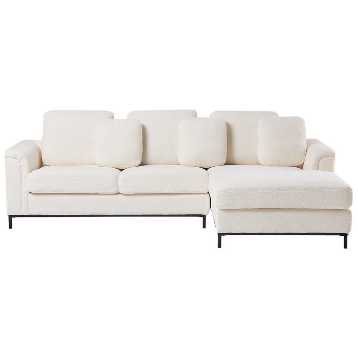 Beliani - OSLO - Hoekbank - Wit - Linkerzijde - Bouclé