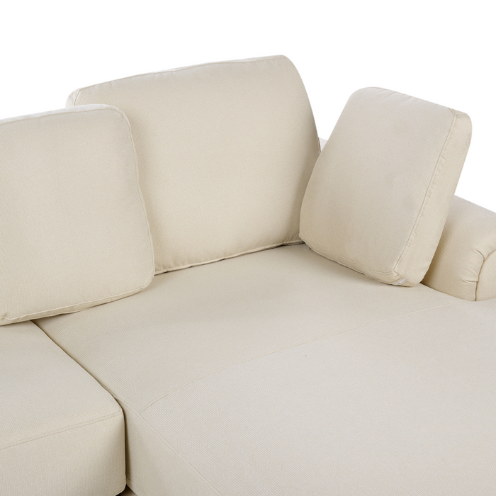 Beliani - KOHLO - Hoekbank - Lichtbeige - Linkszijdig - Stof