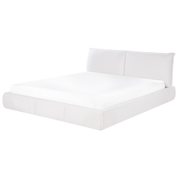 Beliani - VINAY - Tweepersoonsbed - Wit - 180 x 200 cm - Bouclé