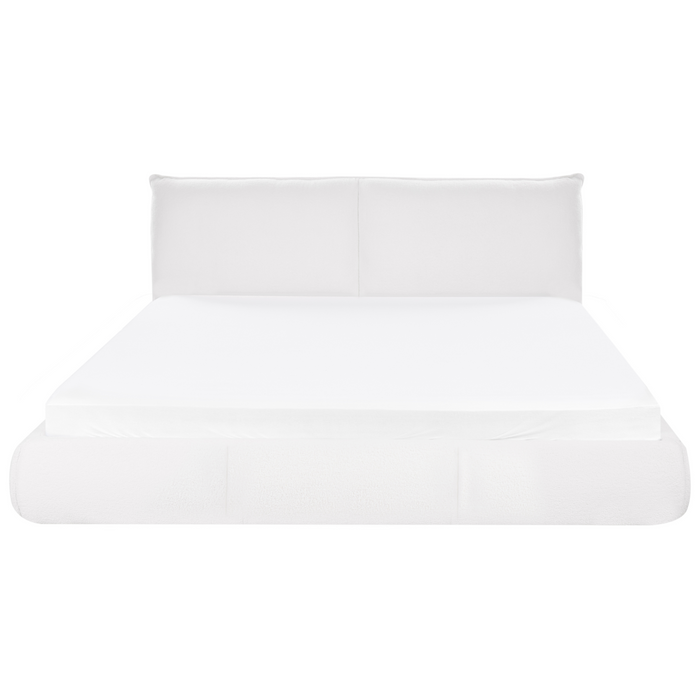 Beliani - VINAY - Tweepersoonsbed - Wit - 180 x 200 cm - Bouclé